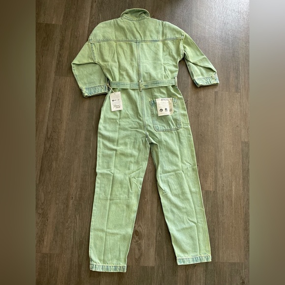 NWT ETICA Zeta Carpenter Denim Jumpsuit Womens S Zip Front Utility Workwear - Picture 2 of 16